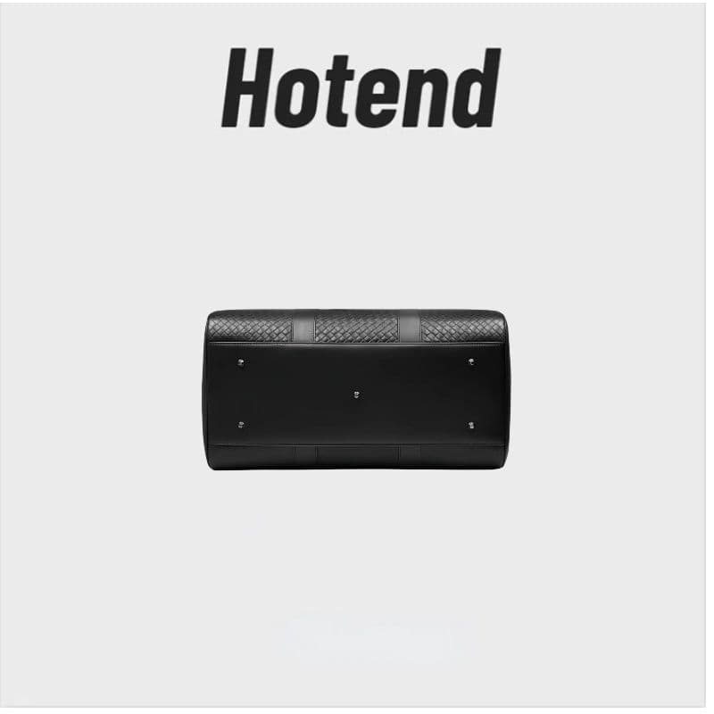 Hotend Cowhide embossed woven travel bag - black