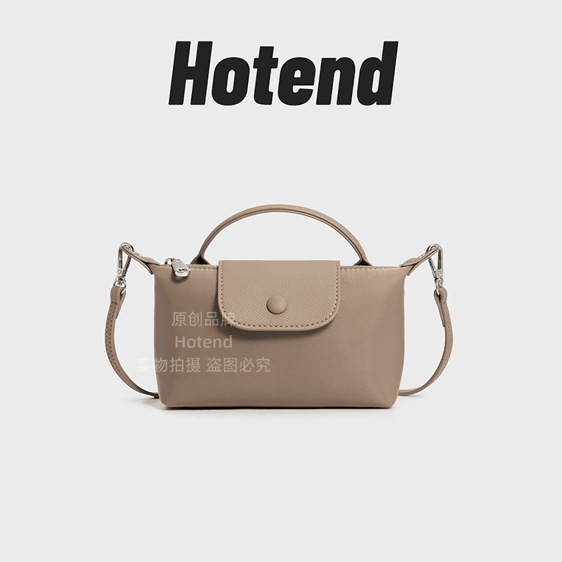 Small solid-color dumpling bag in twilight gray