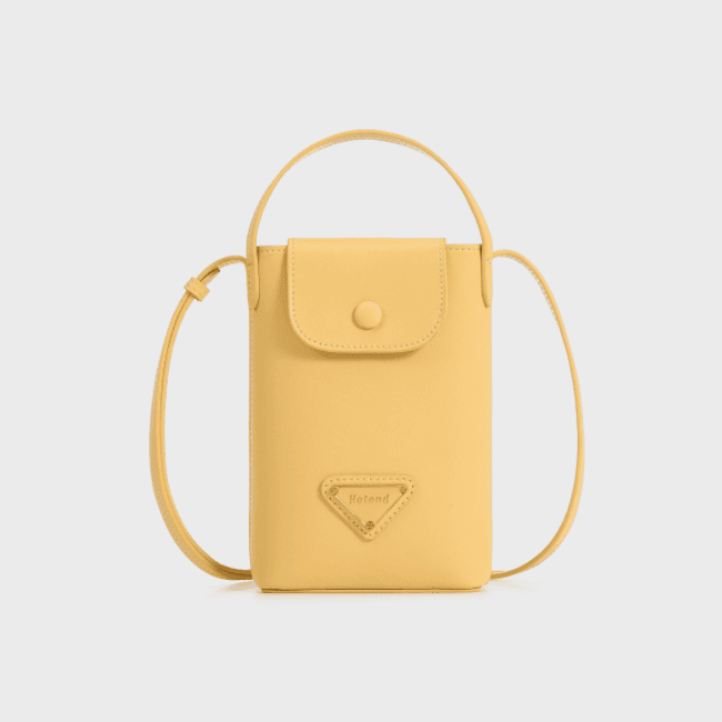 Hotend High-end Solid-color Phone Bag Yellow